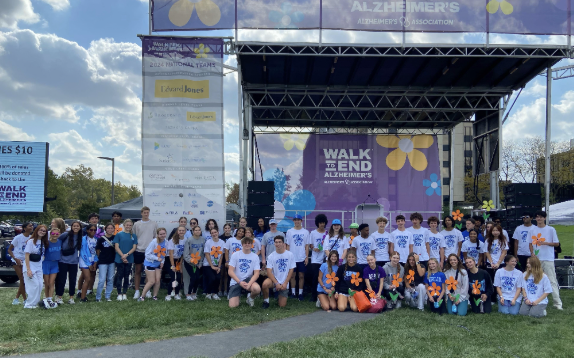 
Service Club gathers for a picture at the Columbus Walk for Alzheimer's. This is one of the most popular events that Service Club participates in and many Bears showed up and donated to support this cause. 
