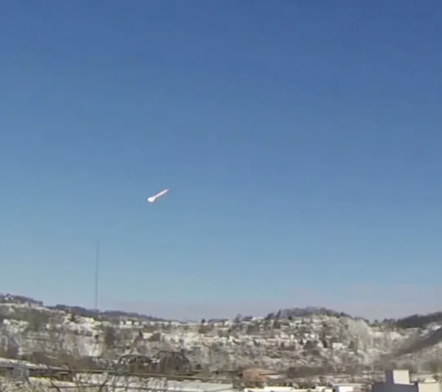The fireball is seen in Northeast Ohio. This photo was taken just before 9 am EDT.