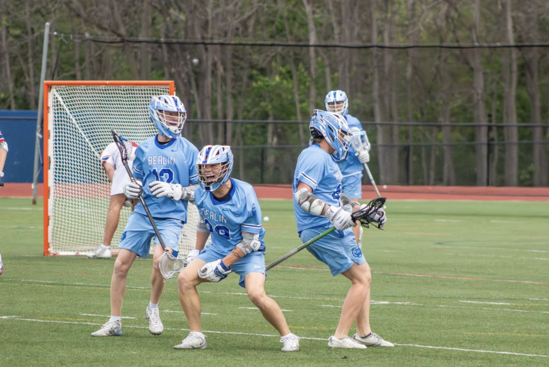 Senior Liam Doneyhue and sophomore Liam Murray celebrate a goal from Murray. This was Murray’s first goal of the season.
